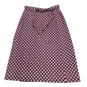 Vintage Givenchy Nouvelle Boutique Purple Floral Cotton A-Line Skirt Retro Flora